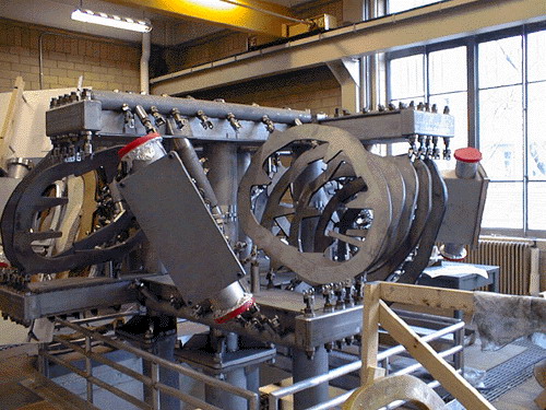 HSX during construction showing coil support structure